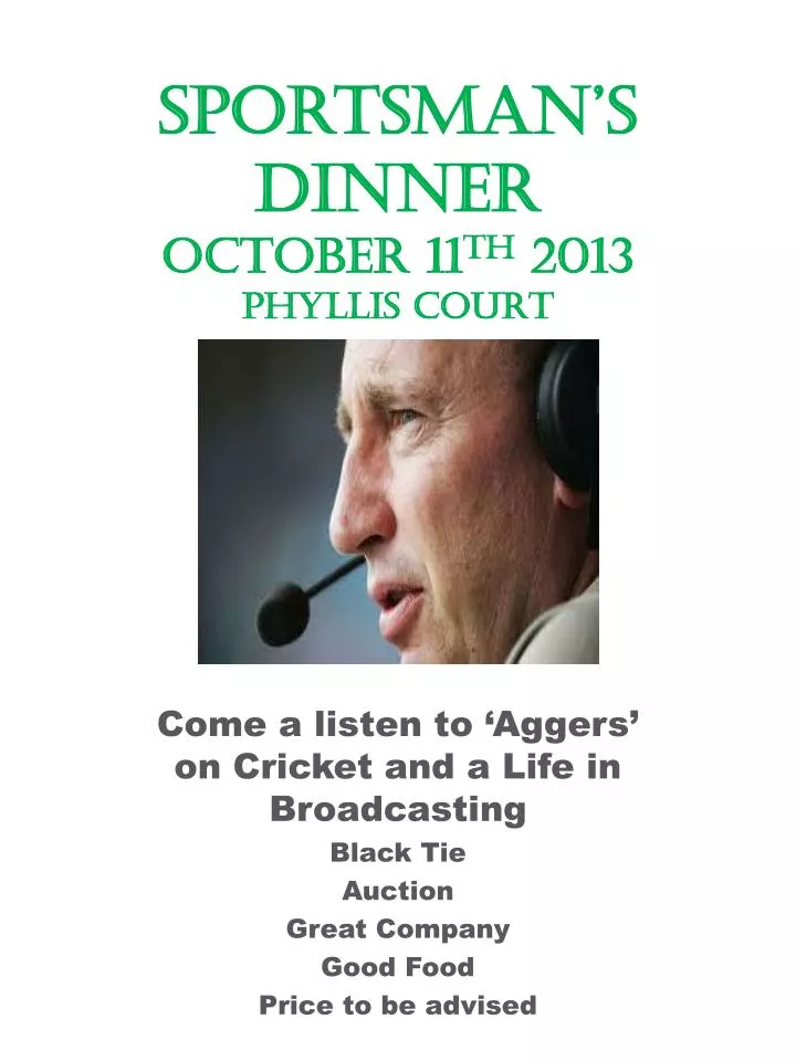 sportsman s dinner october 11 th 2013 phyllis court