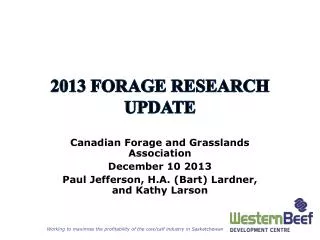2013 Forage research update