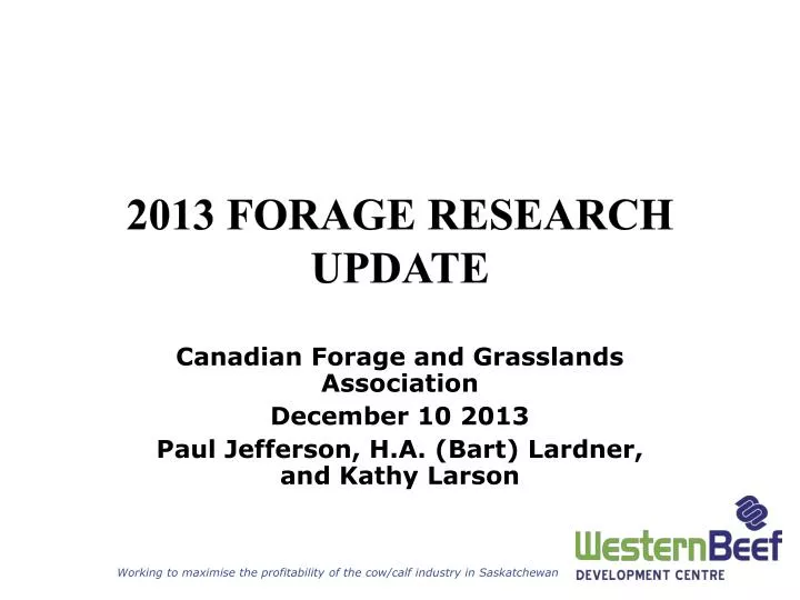 2013 forage research update