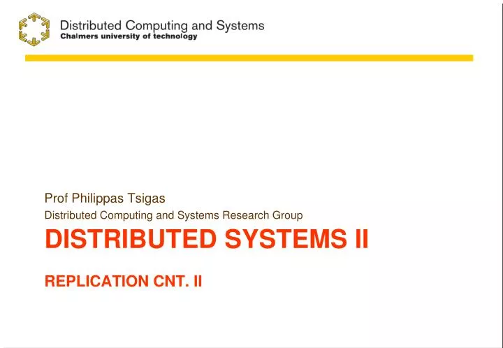 distributed systems ii replication cnt ii