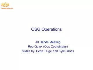 OSG Operations