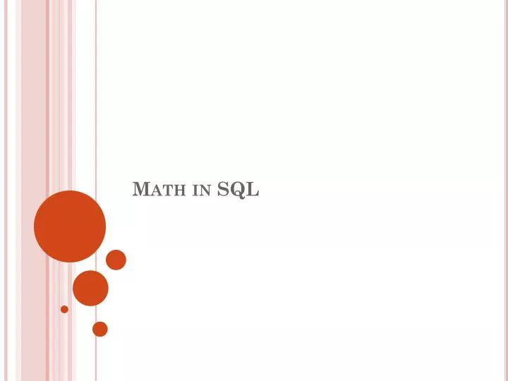 math in sql