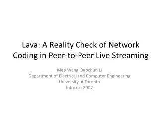 Lava: A Reality Check of Network Coding in Peer-to-Peer Live Streaming
