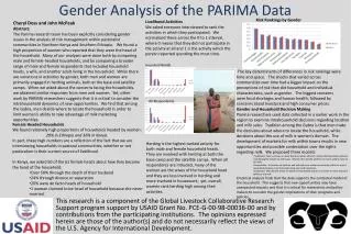 Gender Analysis of the PARIMA Data