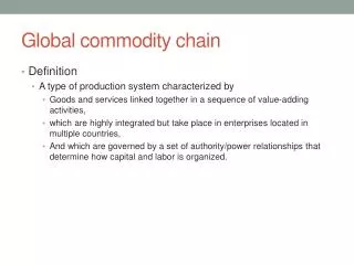 Global commodity chain
