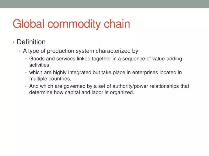 global commodity chain