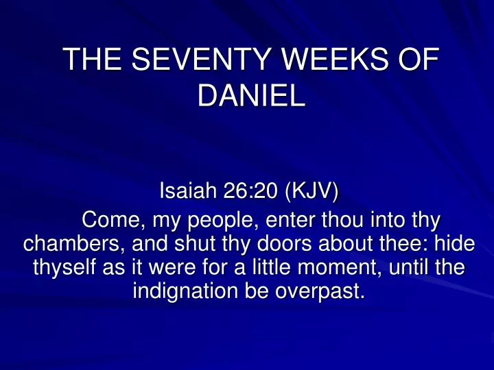 the seventy weeks of daniel