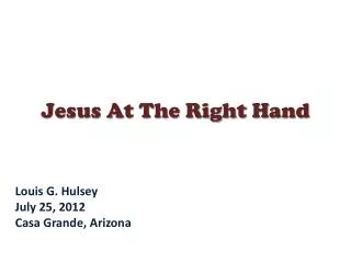 Jesus At The Right Hand