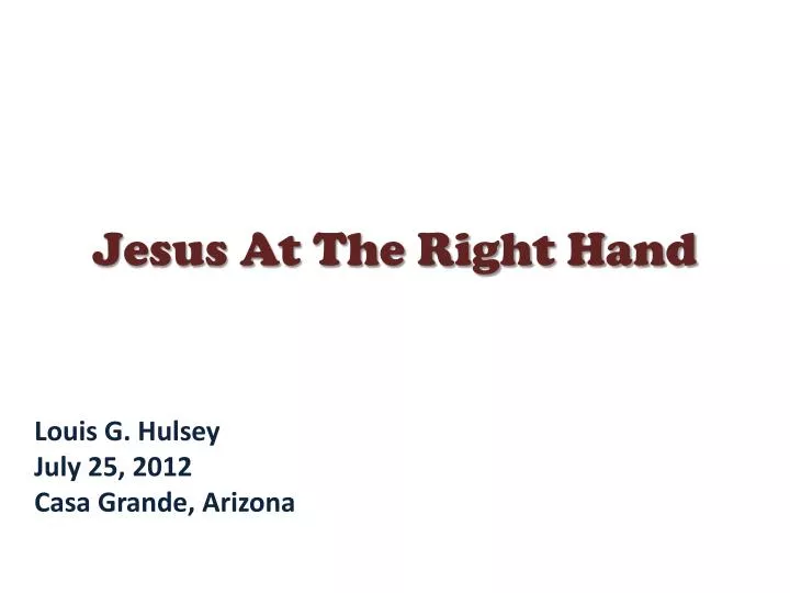 jesus at the right hand
