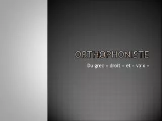 orthophoniste
