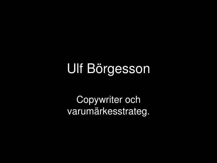 ulf b rgesson