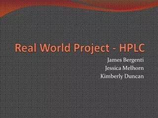 Real World Project - HPLC