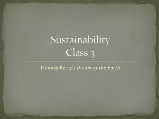 Sustainability Class 3