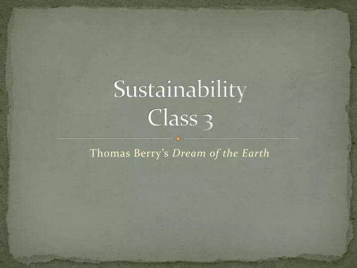 sustainability class 3