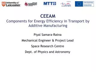 CEEAM Components for Energy Efficiency in Transport by Additive Manufacturing