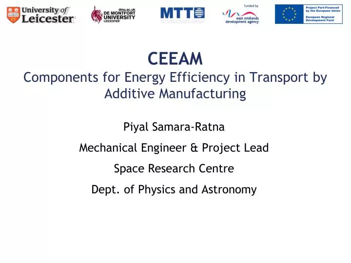 ceeam components for energy efficiency in transport by additive manufacturing