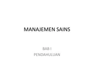 manajemen sains