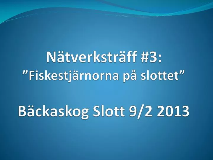 n tverkstr ff 3 fiskestj rnorna p slottet b ckaskog slott 9 2 2013