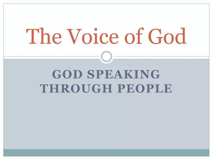 the voice of god