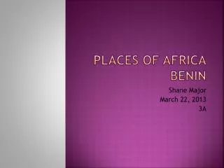Places of Africa Benin