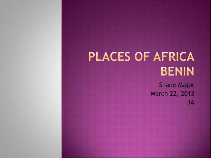 places of africa benin
