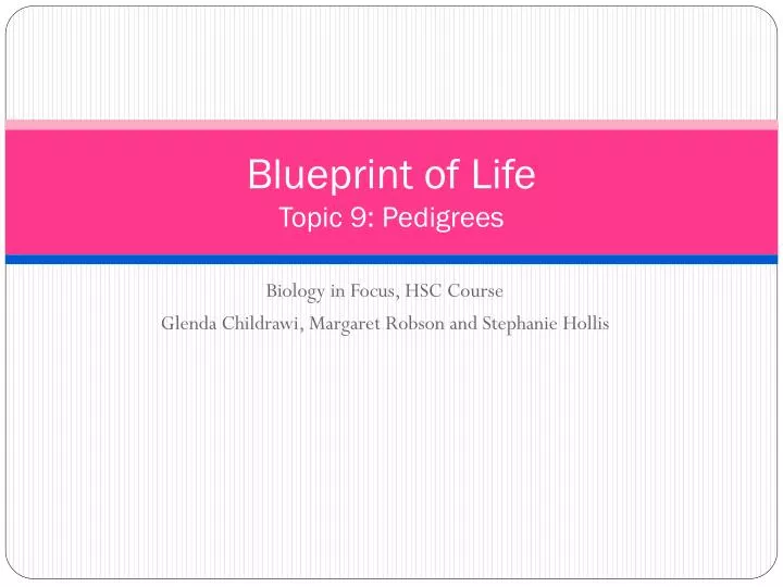 blueprint of life topic 9 pedigrees