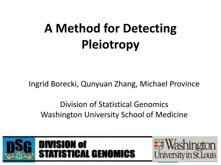 a method for detecting pleiotropy