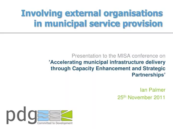 involving external organisations in municipal service provision