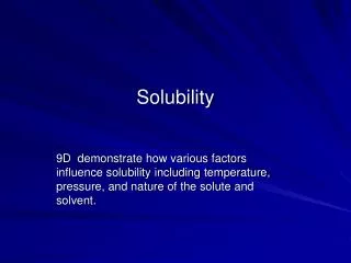 solubility