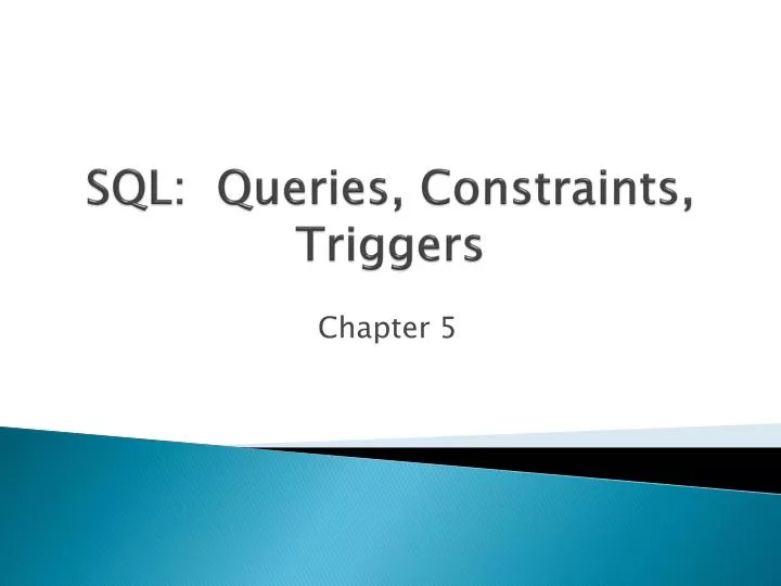 sql queries constraints triggers