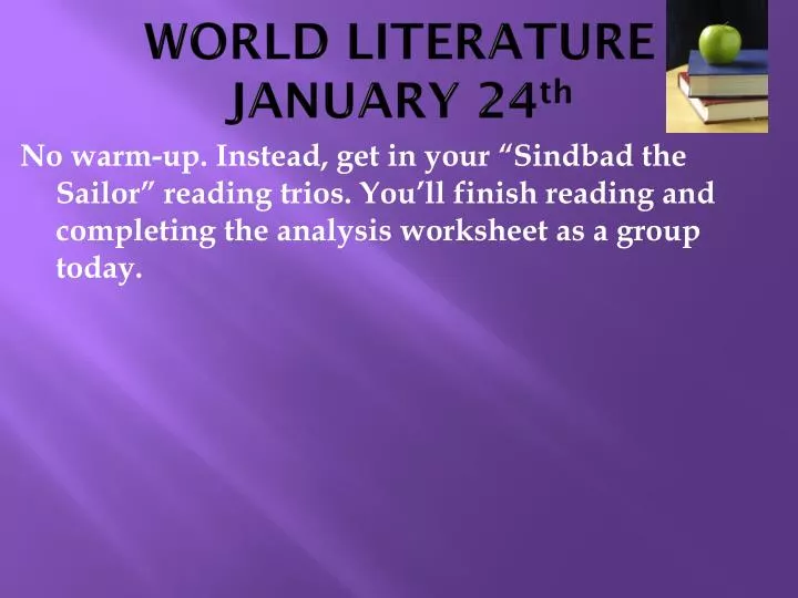 world literature january 24 th