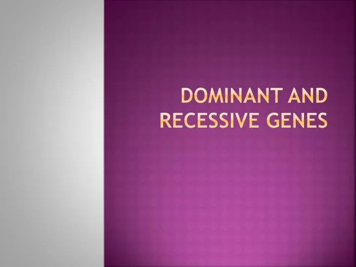 dominant and recessive genes