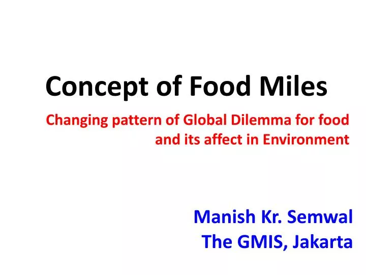 concept of food miles