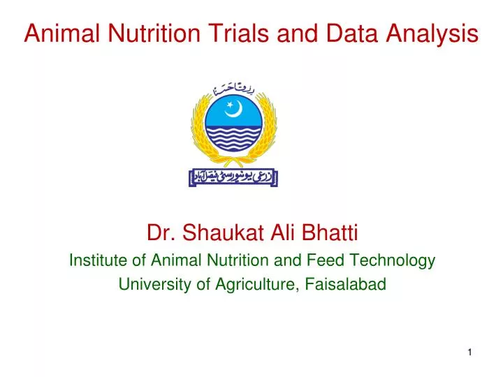 animal nutrition trials and data analysis