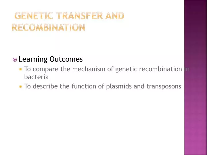 genetic transfer and recombination
