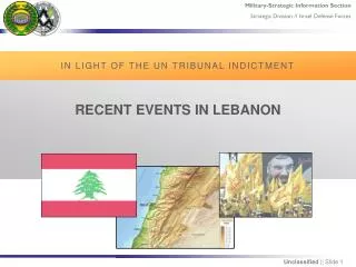 RECENT EVENTS IN LEBANON