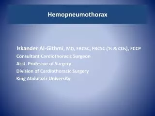 Hemopneumothorax
