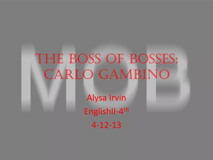 the boss of bosses carlo gambino