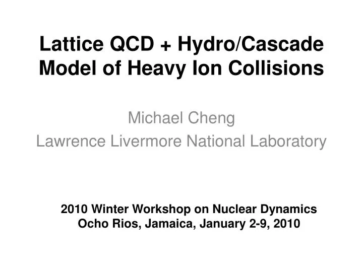 lattice qcd hydro cascade model of heavy ion collisions