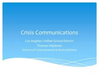 Crisis Communications