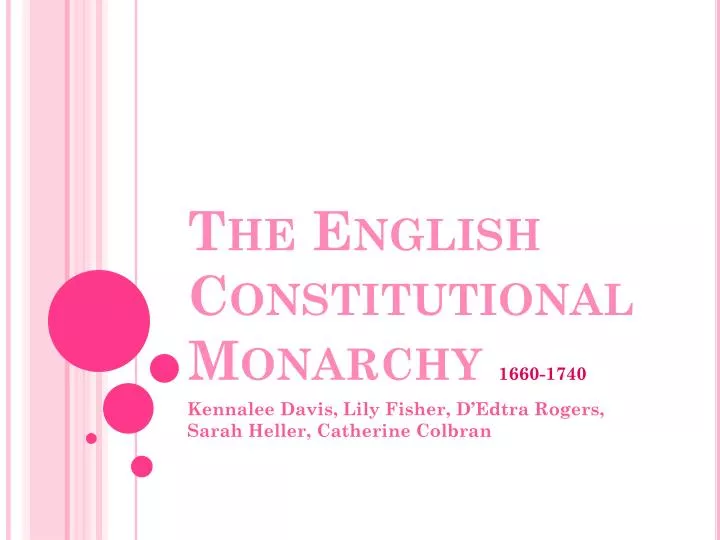 the english constitutional monarchy 1660 1740
