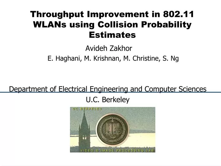 throughput improvement in 802 11 wlans using collision probability estimates