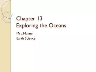 Chapter 13 Exploring the Oceans