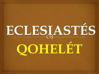 eclesiast s