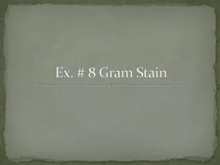 Ex. # 8 Gram Stain