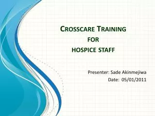 Crosscare Training for hospice staff