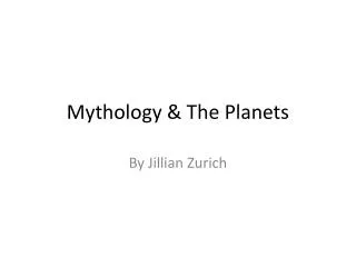 Mythology &amp; The Planets