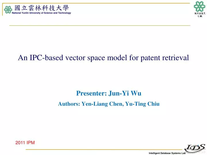 an ipc based vector space model for patent retrieval