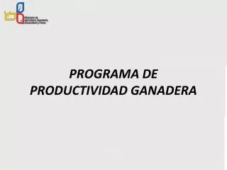 programa de productividad ganadera