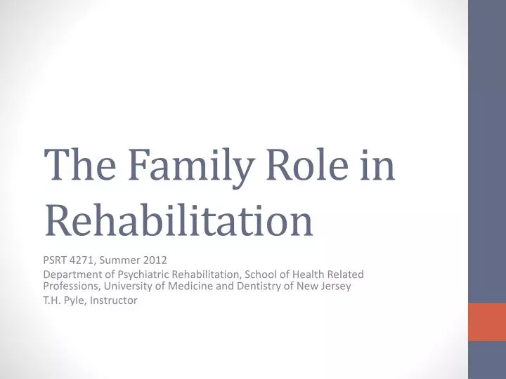 the family role in rehabilitation
